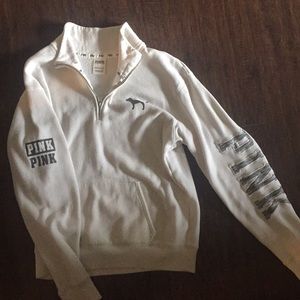 (On Hold) cream colored 1/4 zip sweatshirt